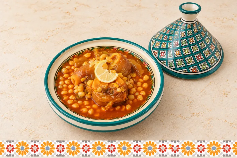 Beef Feet with Chickpeas - traditional Moroccan dish at AMLO Doha Qatar