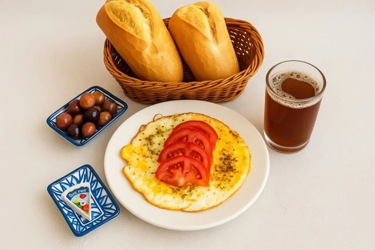 Moroccan Breakfast Omelette - authentic morning dish at AMLO Restaurant Qatar