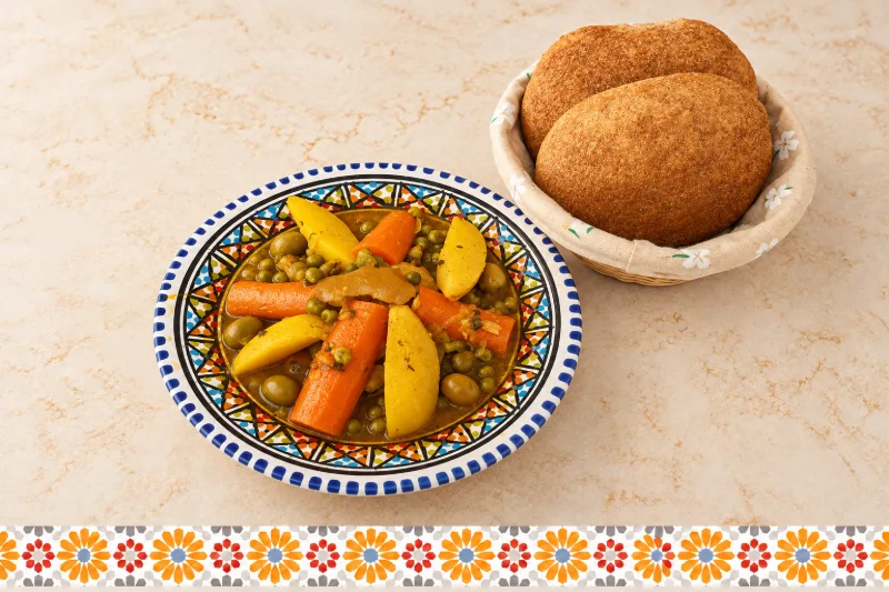 Chicken with Moroccan Vegetables - healthy dish at AMLO Restaurant Qatar