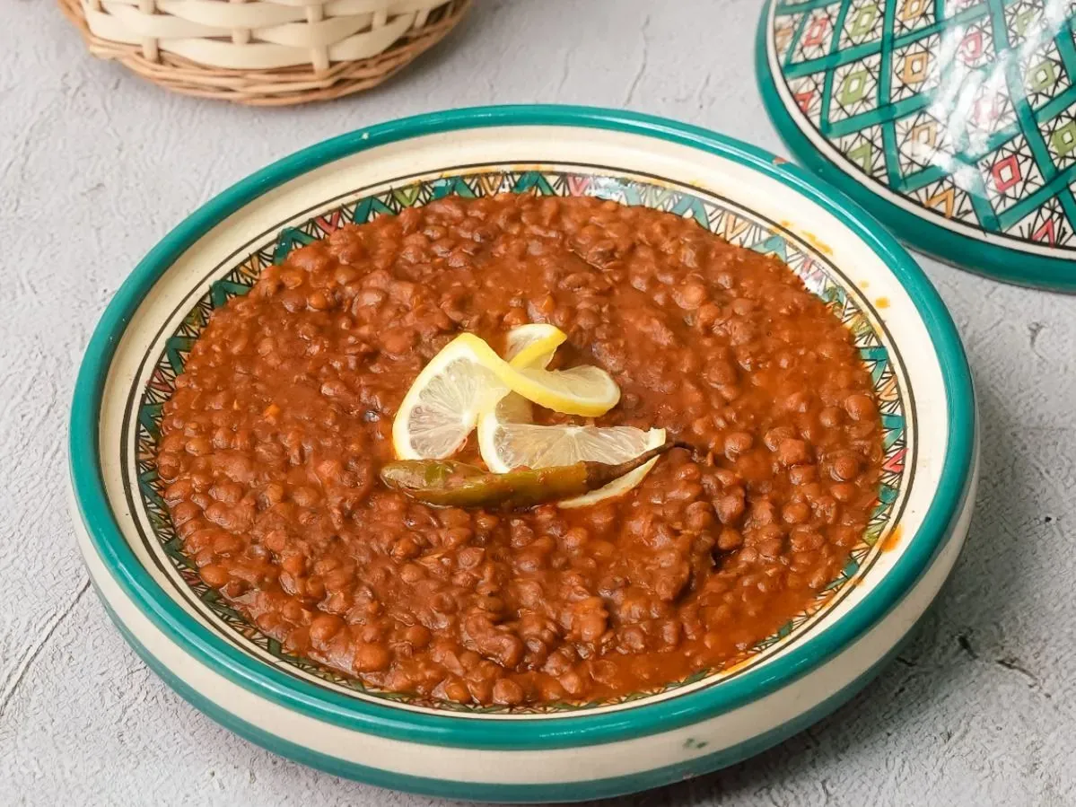 Moroccan Lentils - healthy plant-based dish at AMLO Restaurant Doha Qatar