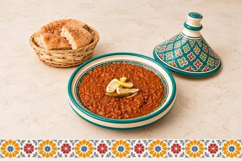 Moroccan Lentils - healthy plant-based dish at AMLO Restaurant Doha Qatar