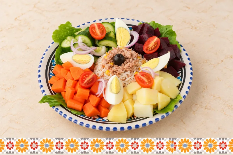 Niçoise Salad - healthy food option at AMLO Moroccan Restaurant Doha Qatar